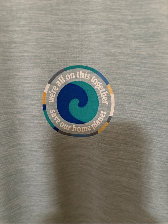 Patagonia Light Seafoam Green Short Sleeve Tee with Small Wave Logo - Picture 2 of 8